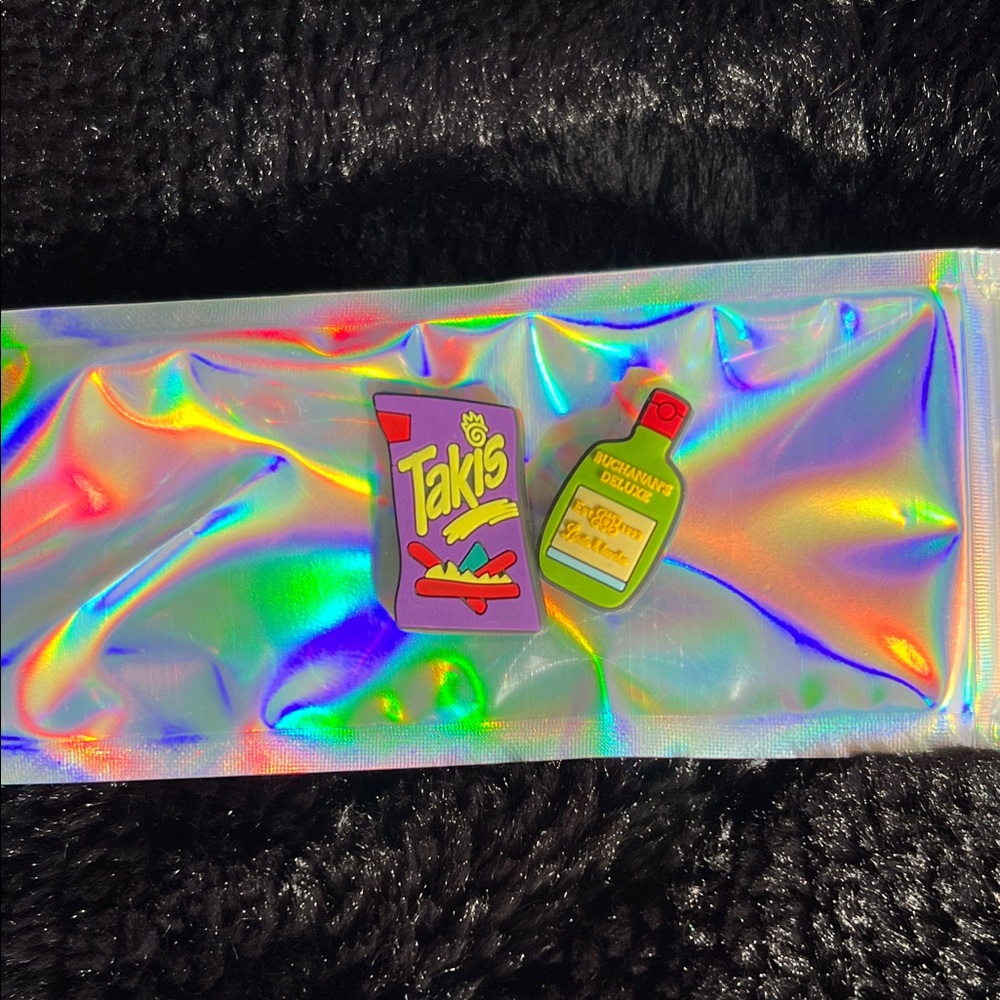 Holographic Pouch with Takis and Hot Sauce Pins